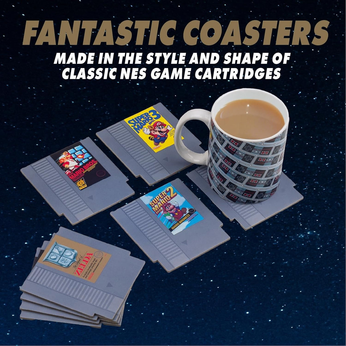 Paladone | NES Cartridge Coasters | Set of 8 | Officially Licensed