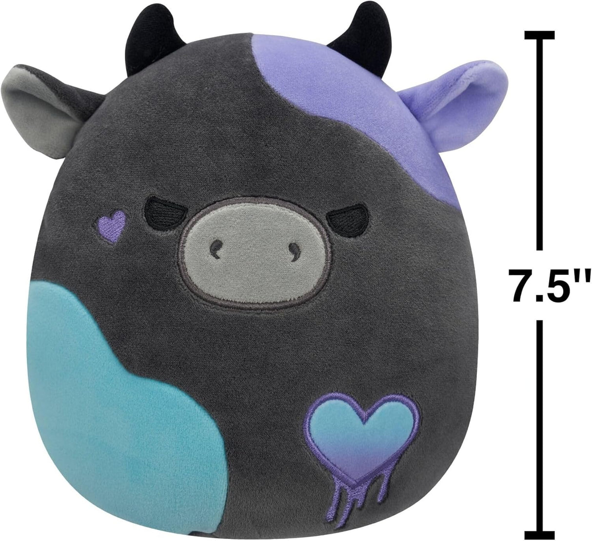 SMITHEREENS | Charcoal Cow | Squishmallows 7.5" Plush Valentine 26