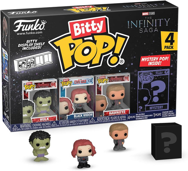 Funko Bitty POP! | Marvel Infinity Saga | Hulk, Black Widow, Hawkeye and Mystery | 4 Pack