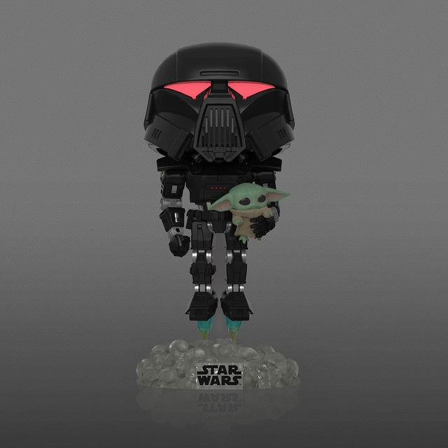 Funko Pop Star Wars | Dark Trooper with Grogu | Glow in the Dark #488