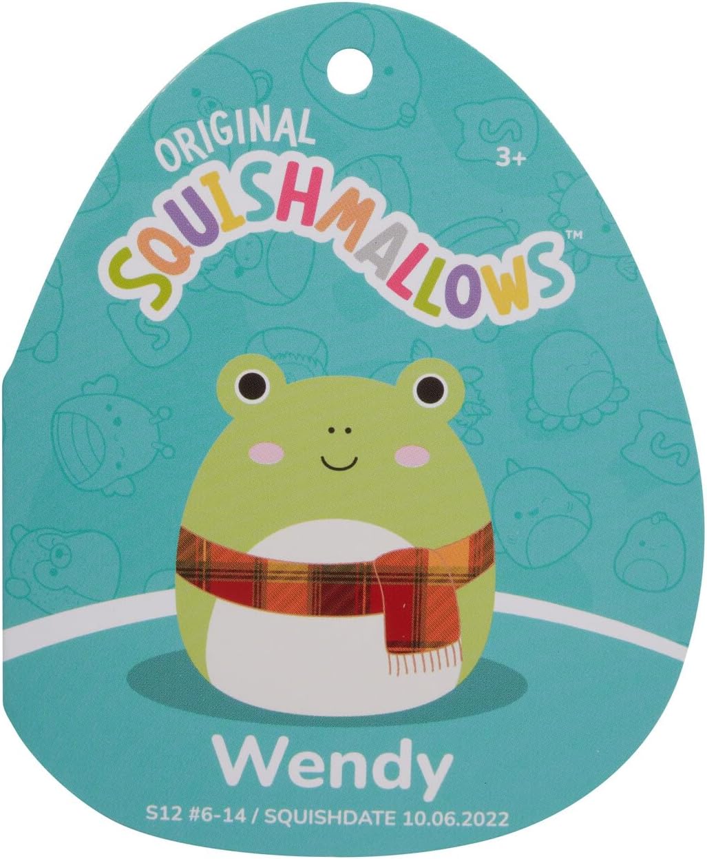 Squishmallows 12" | Wendy the Green Frog with Plaid Scarf