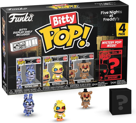 Funko Bitty POP! | Five Nights at Freddy's | Nightmare Bonnie, Nightmare Chica, Nightmare Freddy, Mystery | 4 Pack