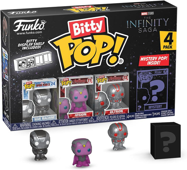 Funko Bitty POP! | Marvel Infinity Saga | War Machine, Vision, Ultron and Mystery | 4 Pack