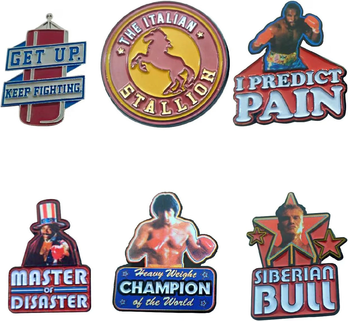 Damaged Case | Rocky 45th Limited Edition | Set of 6 Pin Badge Set