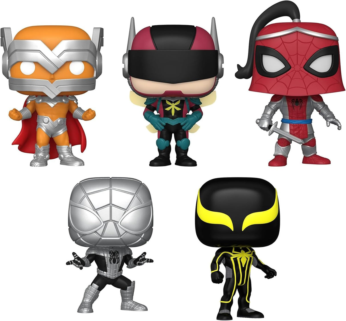 PRODIGY / THE HORNET / PRINCE OF ARACHNE / SPIDER-ARMOR MK 1 & 2 | Spider-Man Year of the Spider | Funko Pop Marvel  | 5 Pack