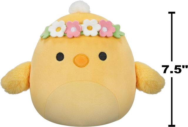 Squishmallows 7.5" | Easter | Triston the Yellow Chick with Flower Headband