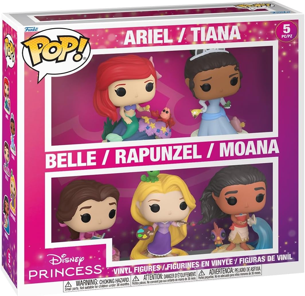 Funko Pop! Disney Princess ARIEL / TIANA / BELLE / RAPUNZEL / MOANA 5-Pack
