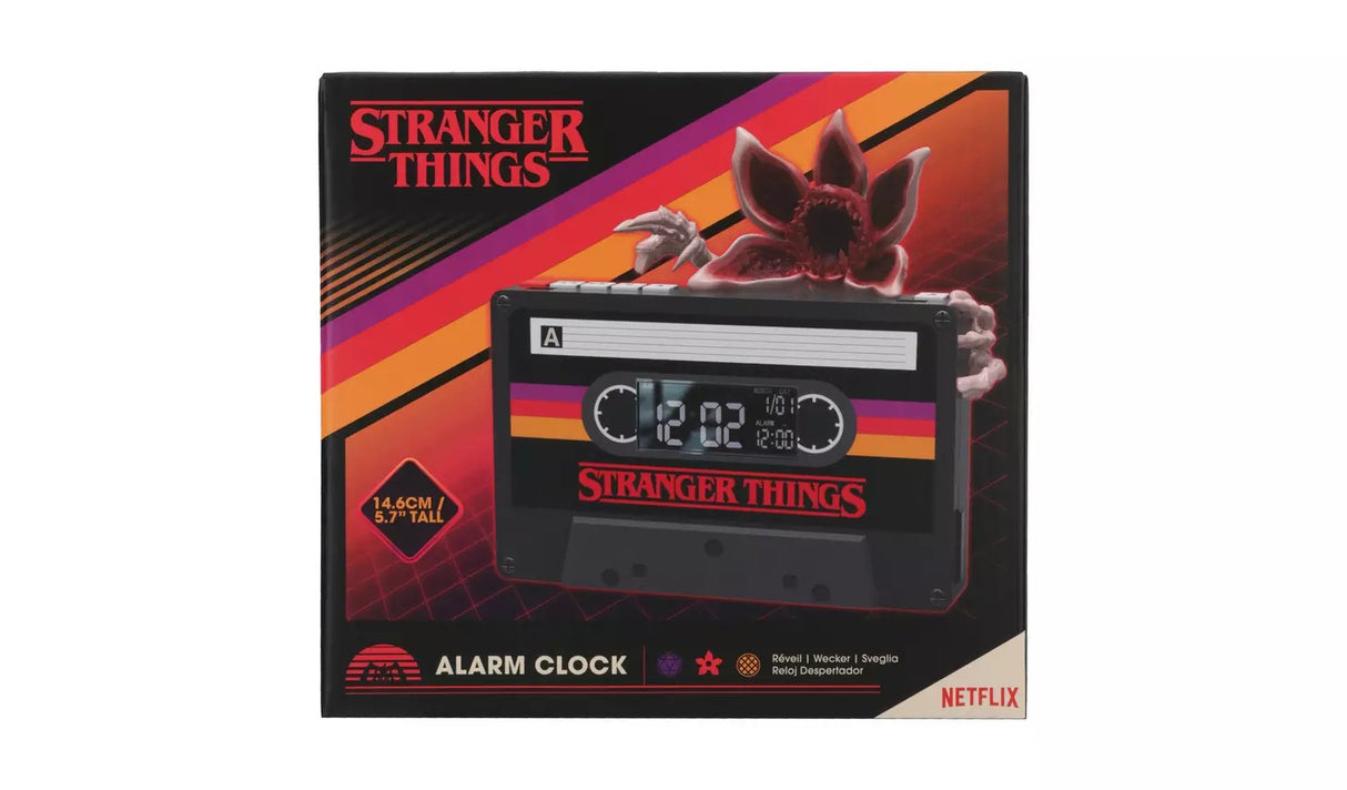 Stranger Things Demogorgon Cassette Alarm Clock - Retro 80s Style Night Light