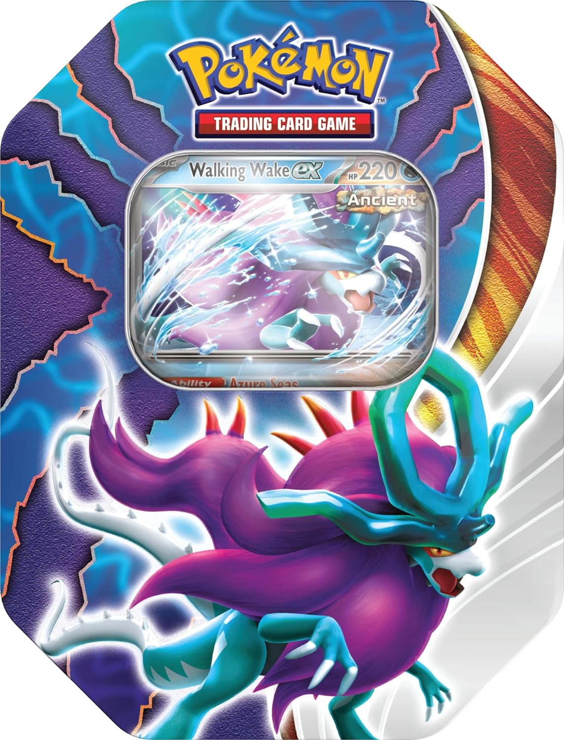 PARADOX CLASH TIN - WALKING WAKE EX | (1 Foil Promo Card & 4 Pokémon TCG Booster Packs) | Pokemon