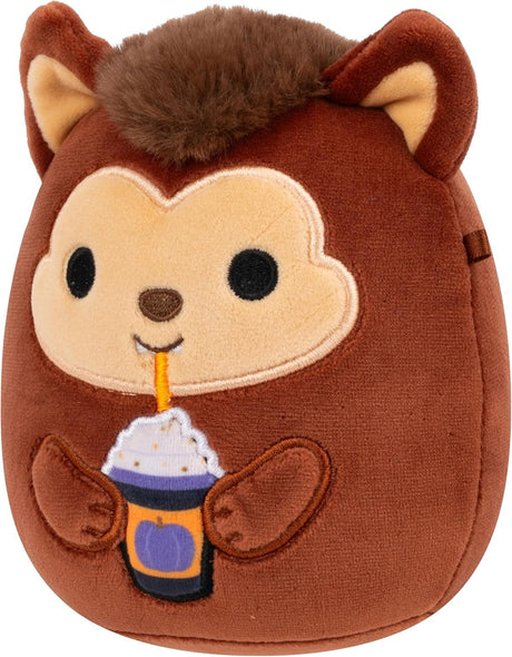 WADE THE BROWN WEREWOLF HOLDING FRAPPE | Squishmallows Halloween 7.5" | 2025