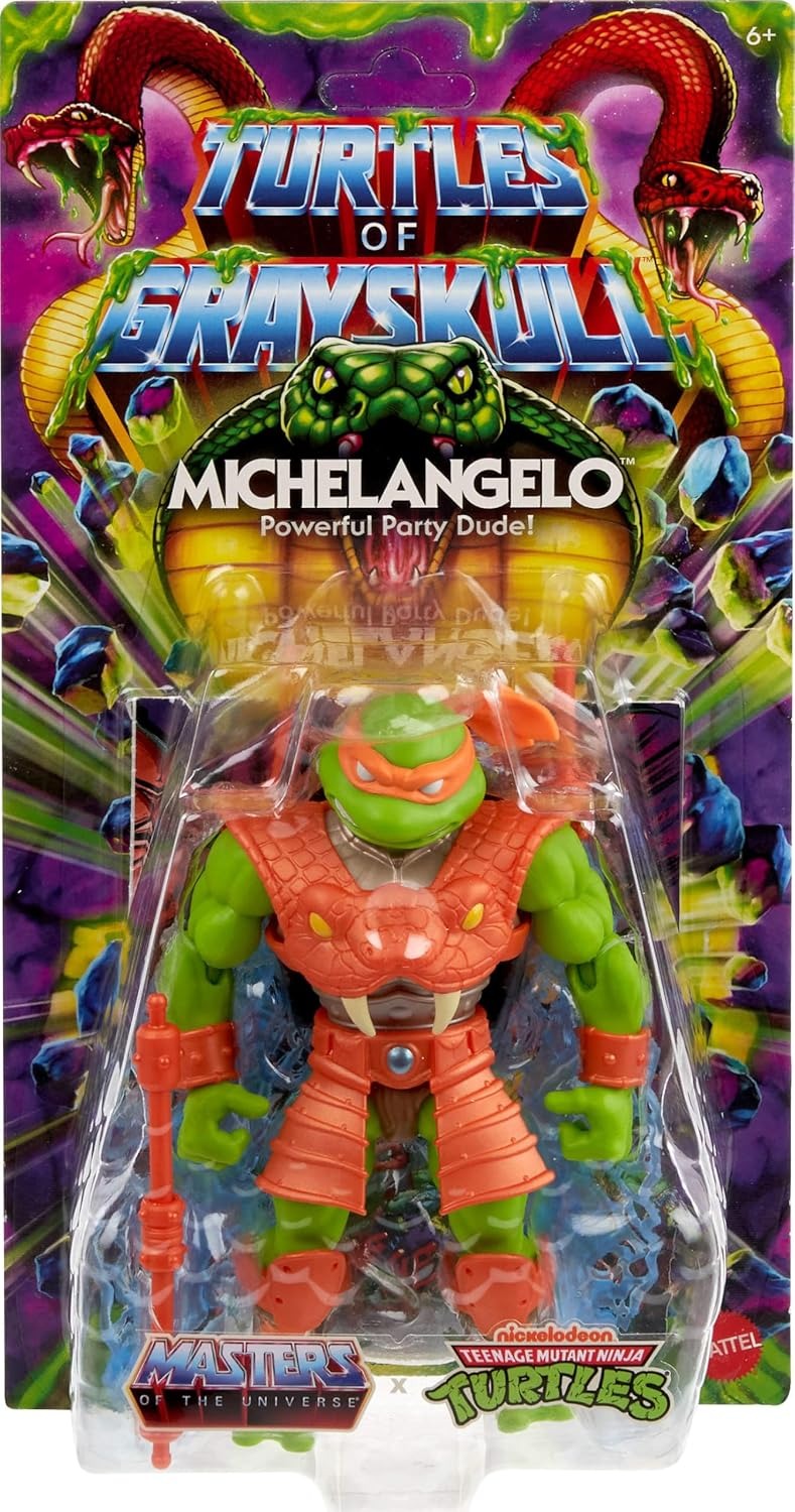 Masters of the Universe x Tmnt Turtles of Grayskull MICHELANGELO Action Figure by Mattel