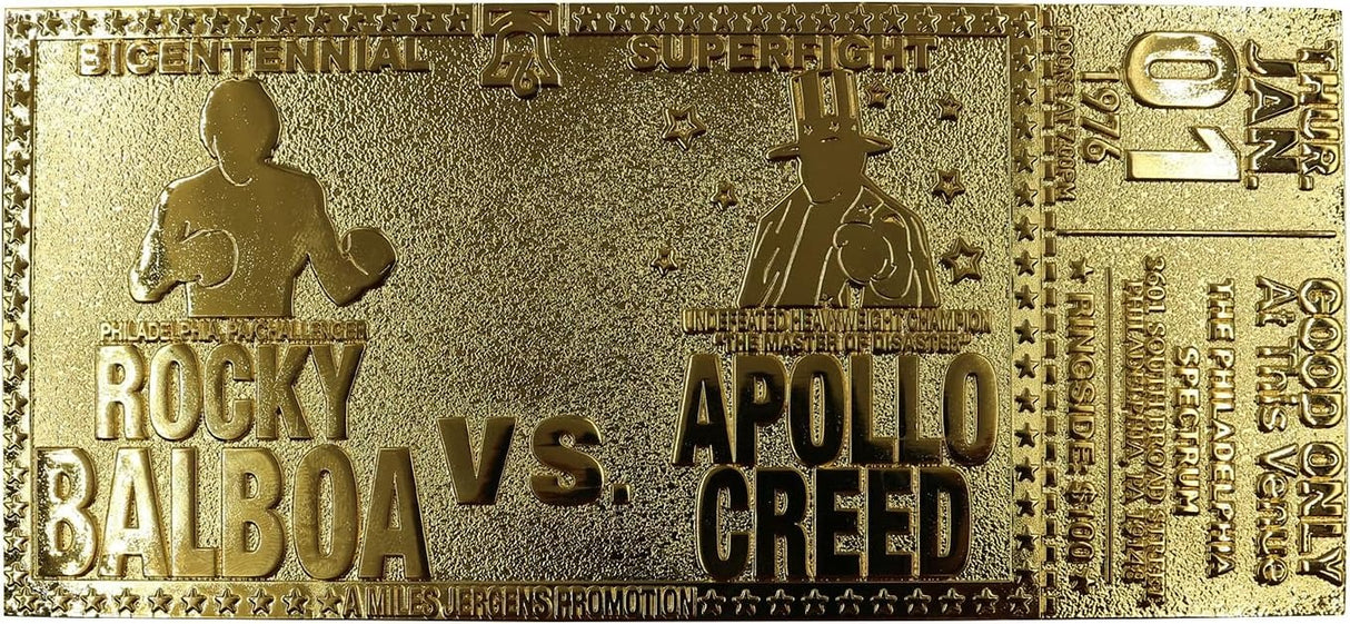 Rocky 45th Anniversary | 24K Gold Plated Limited Edition | Apollo Fight Ticket