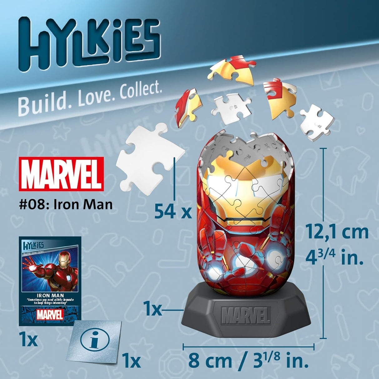 IRON MAN | Ravensburger | Hylkies | Marvel | 54 Piece 3D Jigsaw Puzzle