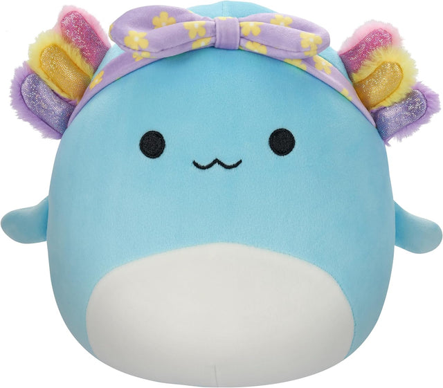 Squishmallows 7.5" | Easter | Irina the Teal Axolotl with Rainbow Gills and Purple Headband