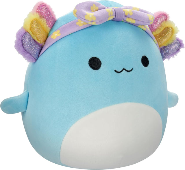 Squishmallows 7.5" | Easter | Irina the Teal Axolotl with Rainbow Gills and Purple Headband