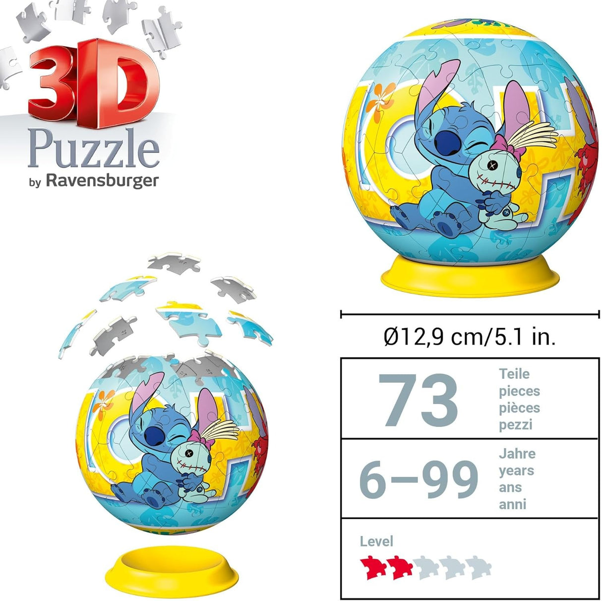 STITCH | Ravensburger | Disney | 73 Piece 3D Jigsaw Puzzle