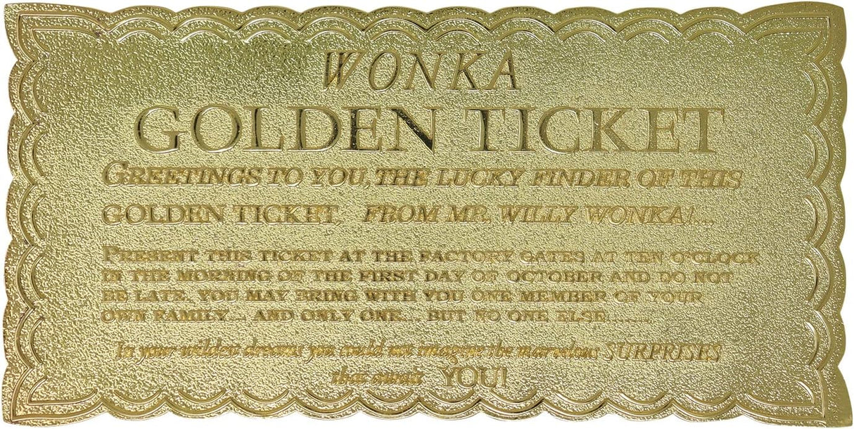 Willy Wonka and the Chocolate Factory | Replica Golden Ticket | Limited Edition