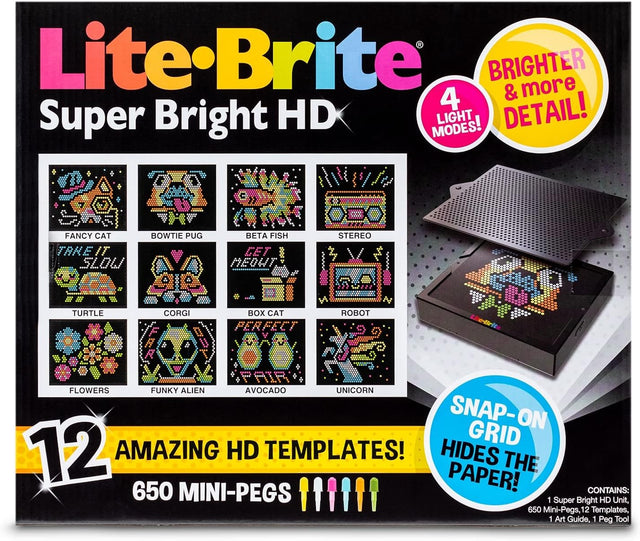 SUPER BRITE HD  | Basic Fun | Lite-Brite | Light Up Drawing Board