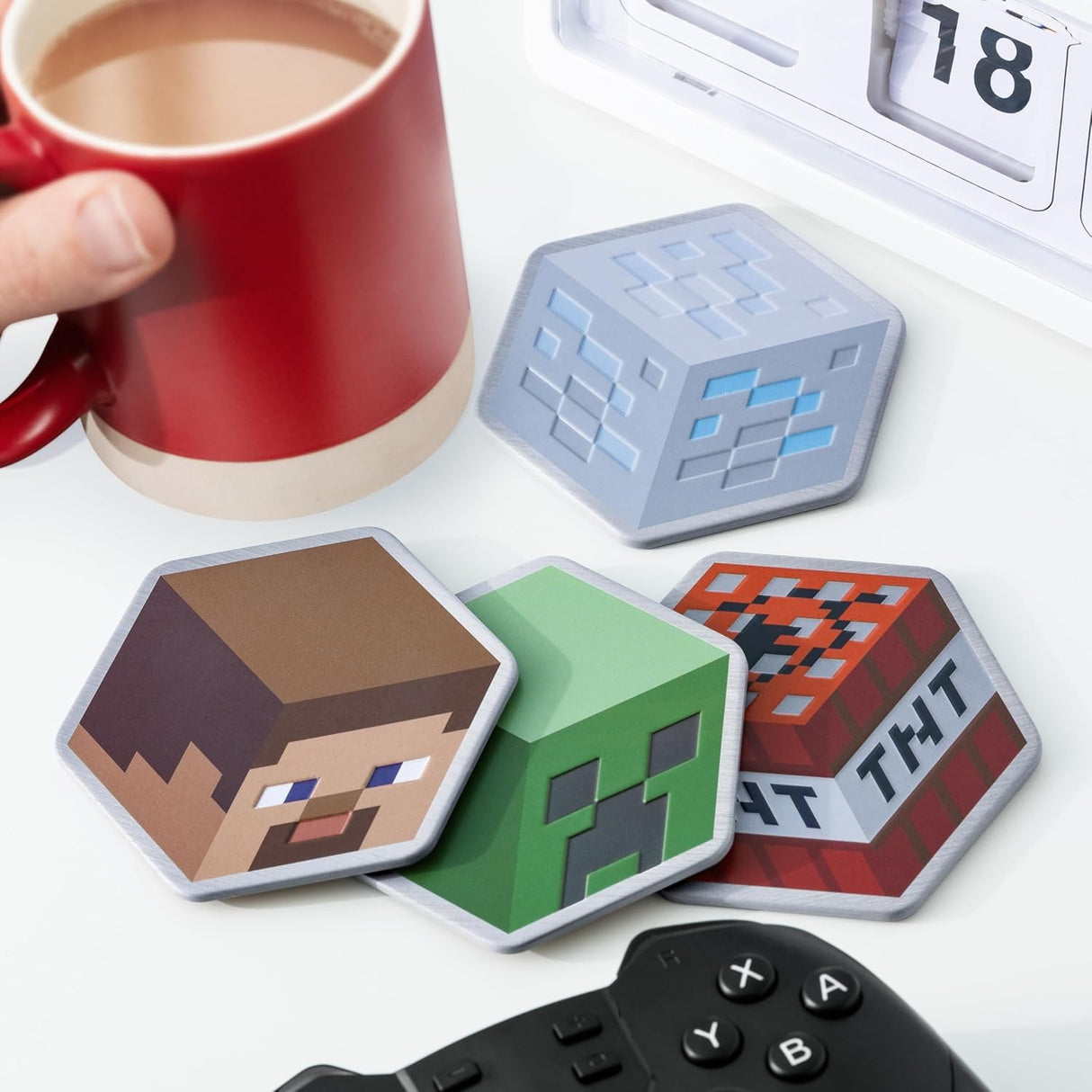 MINECRAFT Metal Coasters | Paladone | Set of 4 | Officially Licensed