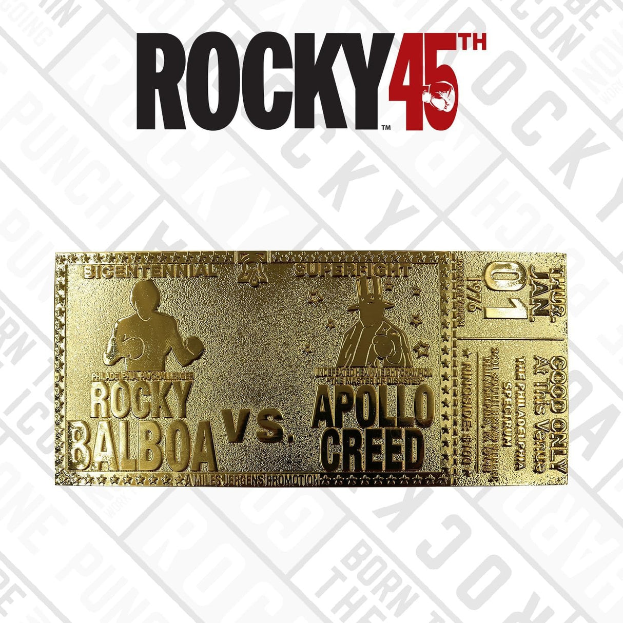 Rocky 45th Anniversary | 24K Gold Plated Limited Edition | Apollo Fight Ticket