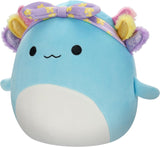 Squishmallows 7.5" | Easter | Irina the Teal Axolotl with Rainbow Gills and Purple Headband