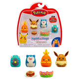 Squishmallows Squish-a-Longs Pokémon Mini-Squish 4 Pack (Eevee, Snorlax, Bellibolt, Torchic)