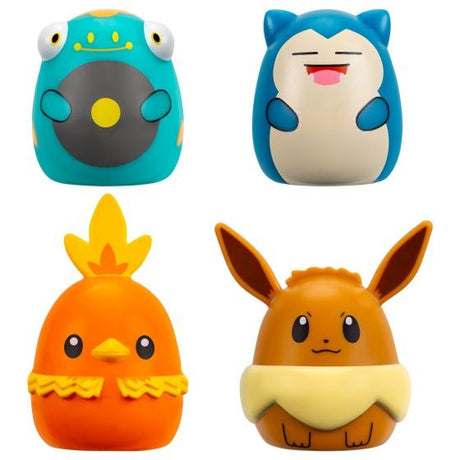 Squishmallows Squish-a-Longs Pokémon Mini-Squish 4 Pack (Eevee, Snorlax, Bellibolt, Torchic)