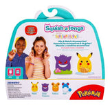 Squishmallows Squish-a-Longs Pokémon Mini-Squish 4 Pack (Pikachu, Gengar, Marill, Teddiursa)