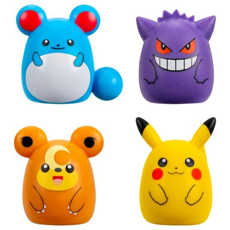Squishmallows Squish-a-Longs Pokémon Mini-Squish 4 Pack (Pikachu, Gengar, Marill, Teddiursa)