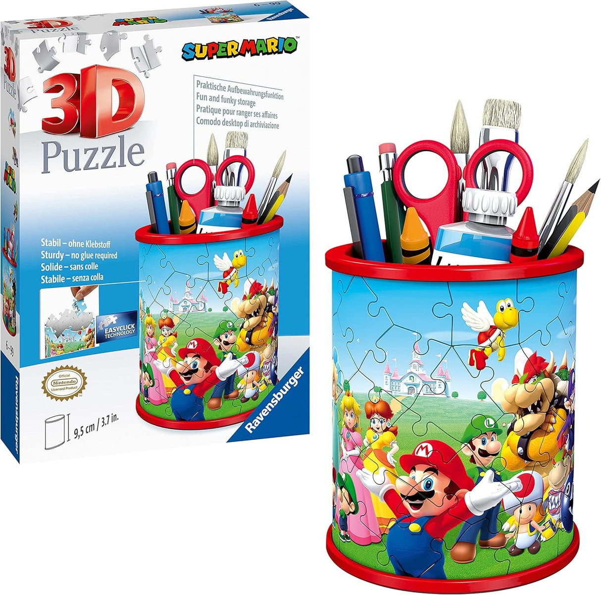 SUPER MARIO | Ravensburger | Pencil Holder | 57 Piece 3D Jigsaw Puzzle