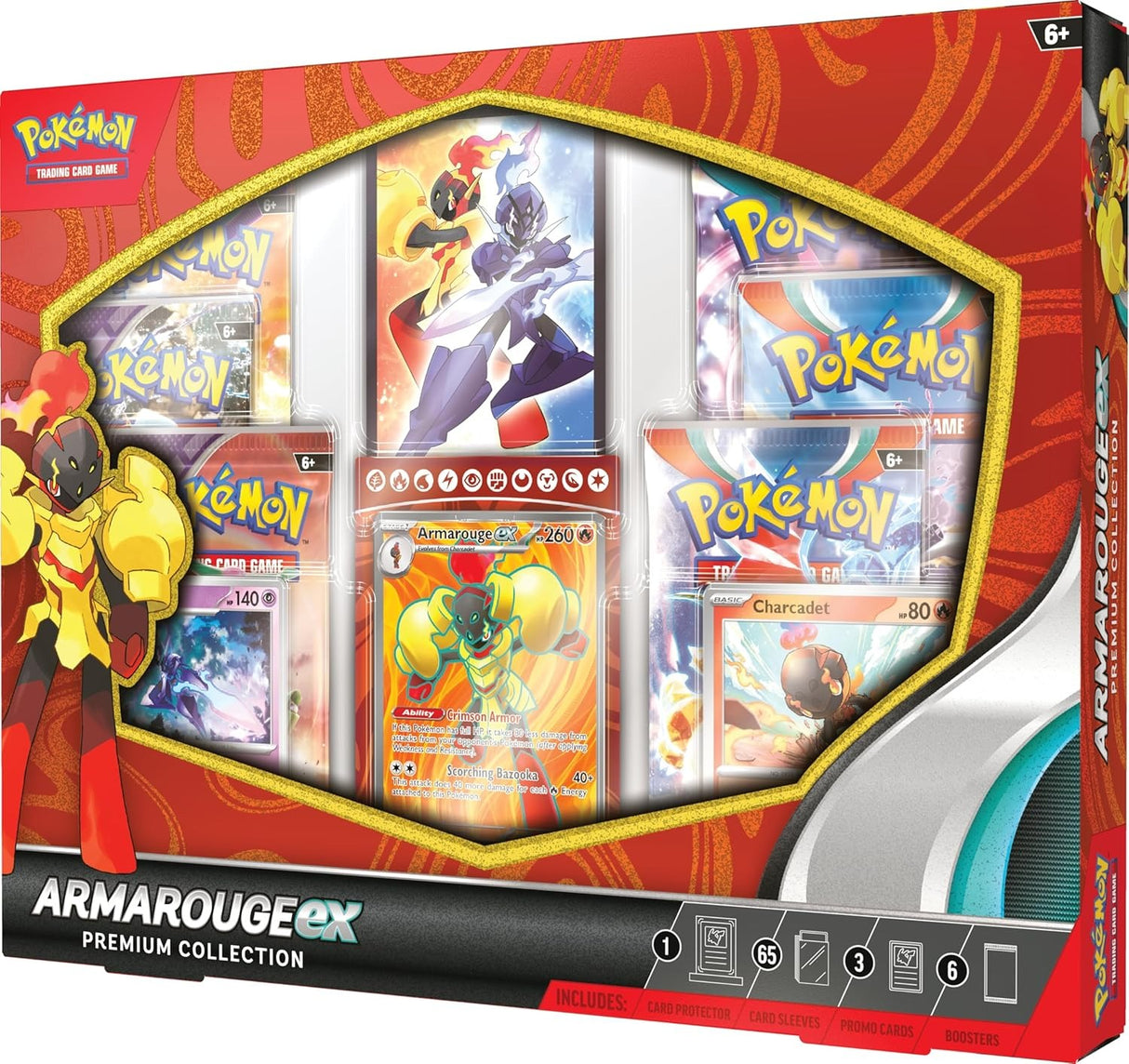 ARMAROUGE EX PREMIUM COLLECTION BOX | Pokemon | 6 Boosters & 3 Foil Promo Cards