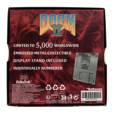 Fanattik DOOM II Limited Edition Commemorative FLOPPY DISK Metal Replica Antique Silver