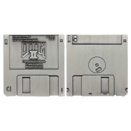 Fanattik DOOM II Limited Edition Commemorative FLOPPY DISK Metal Replica Antique Silver