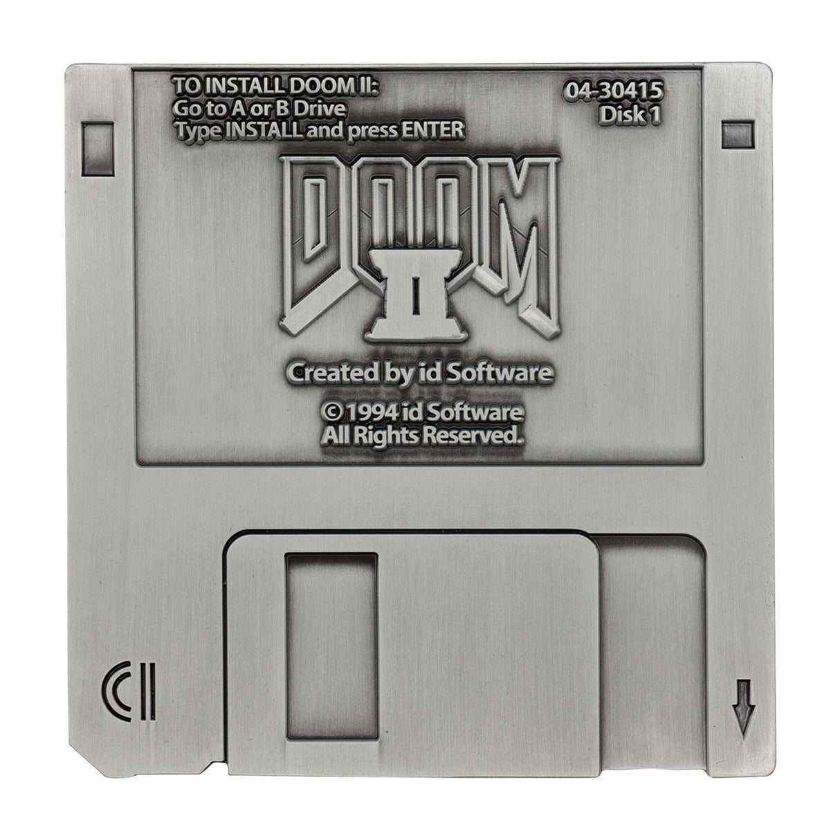 Fanattik DOOM II Limited Edition Commemorative FLOPPY DISK Metal Replica Antique Silver