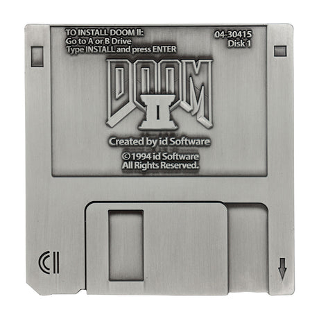 Fanattik DOOM II Limited Edition Commemorative FLOPPY DISK Metal Replica Antique Silver