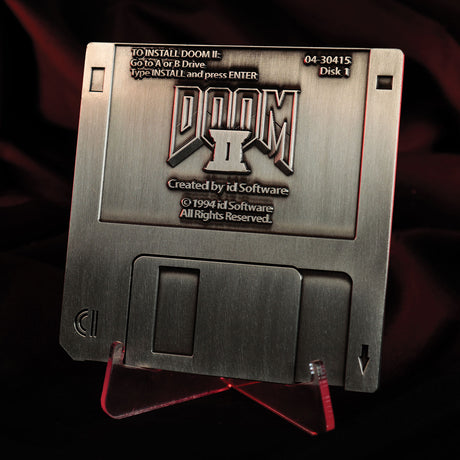 Fanattik DOOM II Limited Edition Commemorative FLOPPY DISK Metal Replica Antique Silver