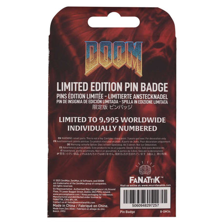 Fanattik DOOM Limited Edition FLOPPY DISK Pin Badge