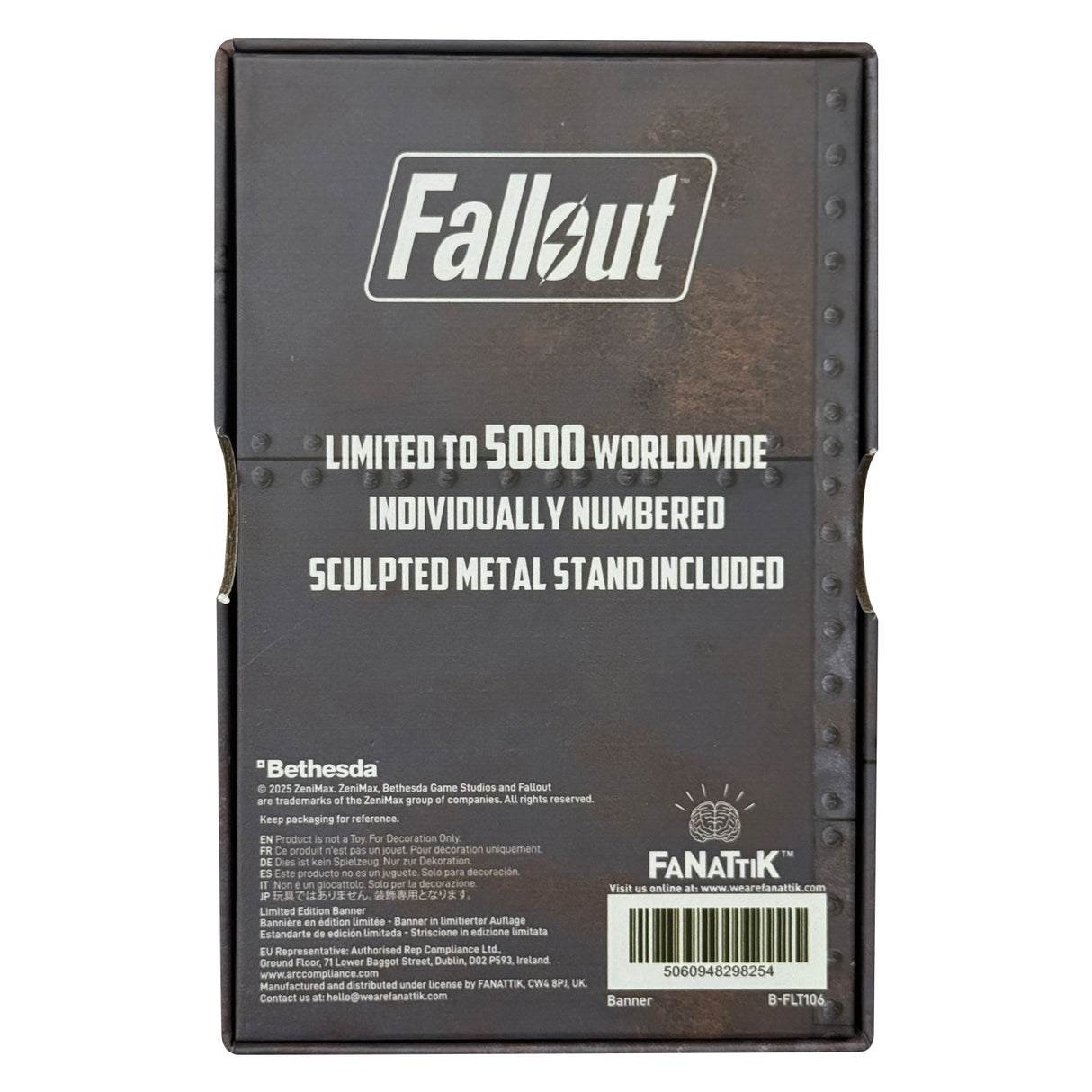 Fanattik Fallout Limited Edition BROTHERHOOD OF STEEL Metal Desktop Banner