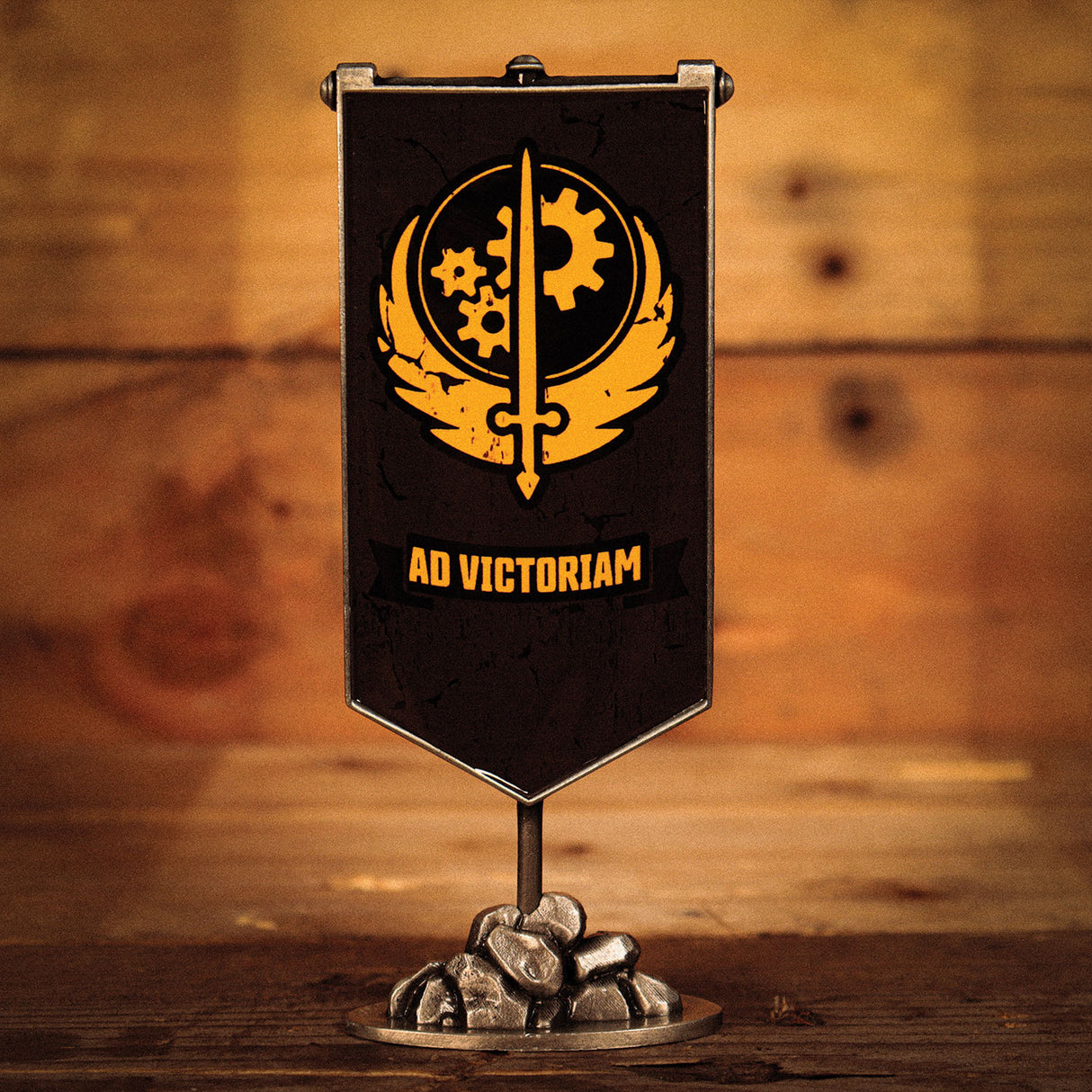 Fanattik Fallout Limited Edition BROTHERHOOD OF STEEL Metal Desktop Banner