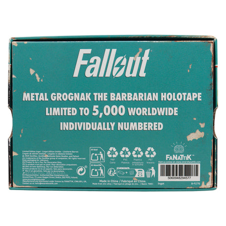 Fanattik Fallout Limited Edition GROGNAK THE BARBARIAN Holotape Metal Replica