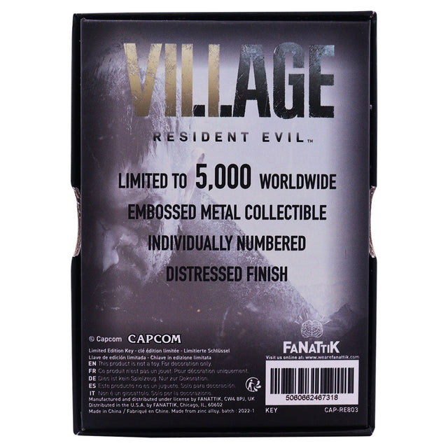 Resident Evil 8 VIII Village | Replica Iron Insignia Key | Limited Edition