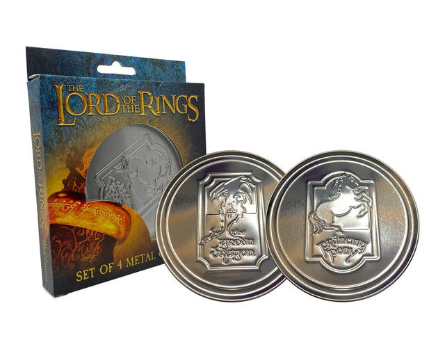 The Lord of the Rings | Set of 4 Embossed Metal Coasters