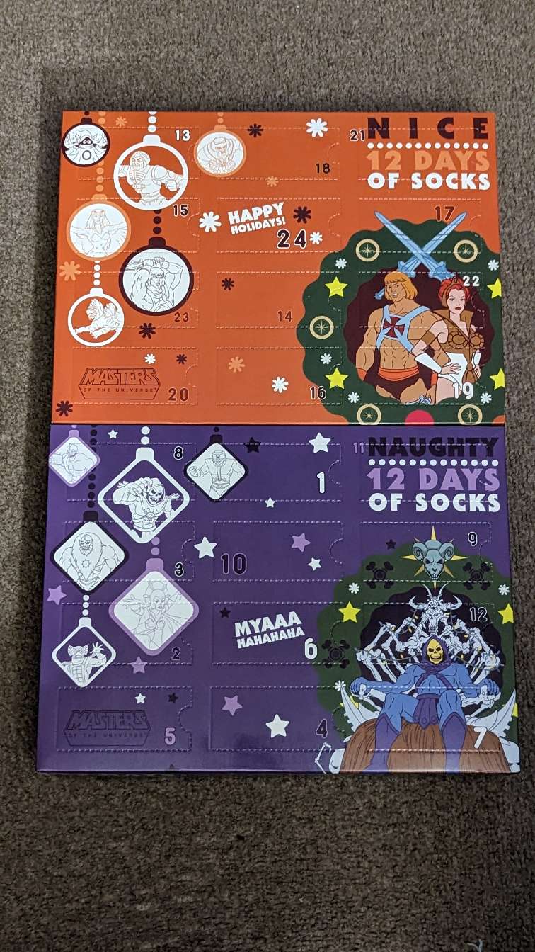 Advent Calendar | Masters Of The Universe | He- Man | Naughty & Nice | 24 Days of Socks