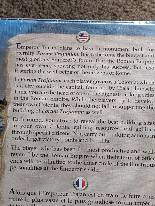 Forum Trajanum | Board Game | Damaged Box