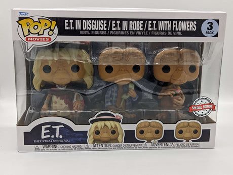 Funko Movies | E.T. 40th Anniversary | ET in Disguise / in Robe / with Flowers 3 Pack