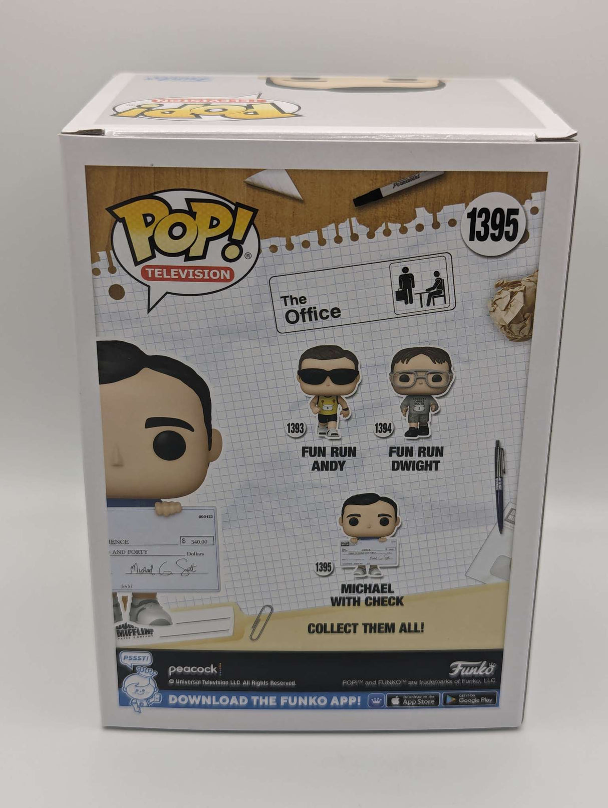 Damaged Box | Funko Pop Television | The Office | Michael with Check #1395