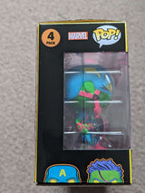 Damaged Box | Funko Pop Marvel | What If...? | Zombie Captain America / Iron Man / Falcon / Scarlet Witch | BlackLight | 4 Pack