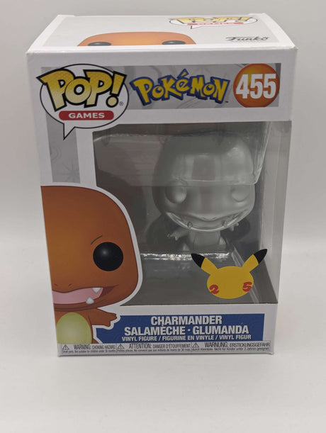 Damaged Box | Funko Pop Games | Pokemon  25th Anniversary | Charmander Silver Special Edition #455