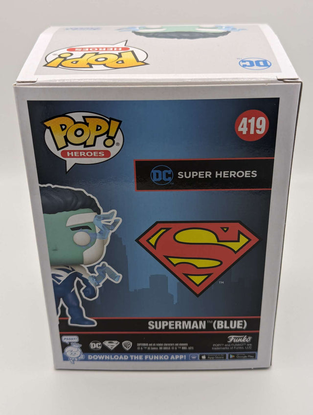 Damaged Box | Funko Pop Heroes | DC Universe | Superman Blue | 2021 Fall Convention #419