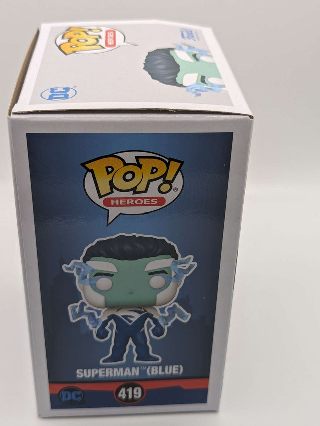 Damaged Box | Funko Pop Heroes | DC Universe | Superman Blue | 2021 Fall Convention #419